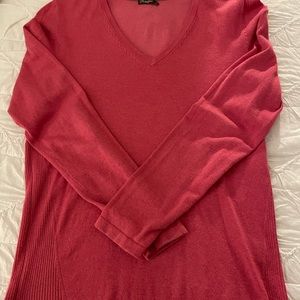 Soft V neck sweater by JMcLaughlin. Size L. Raspberry color